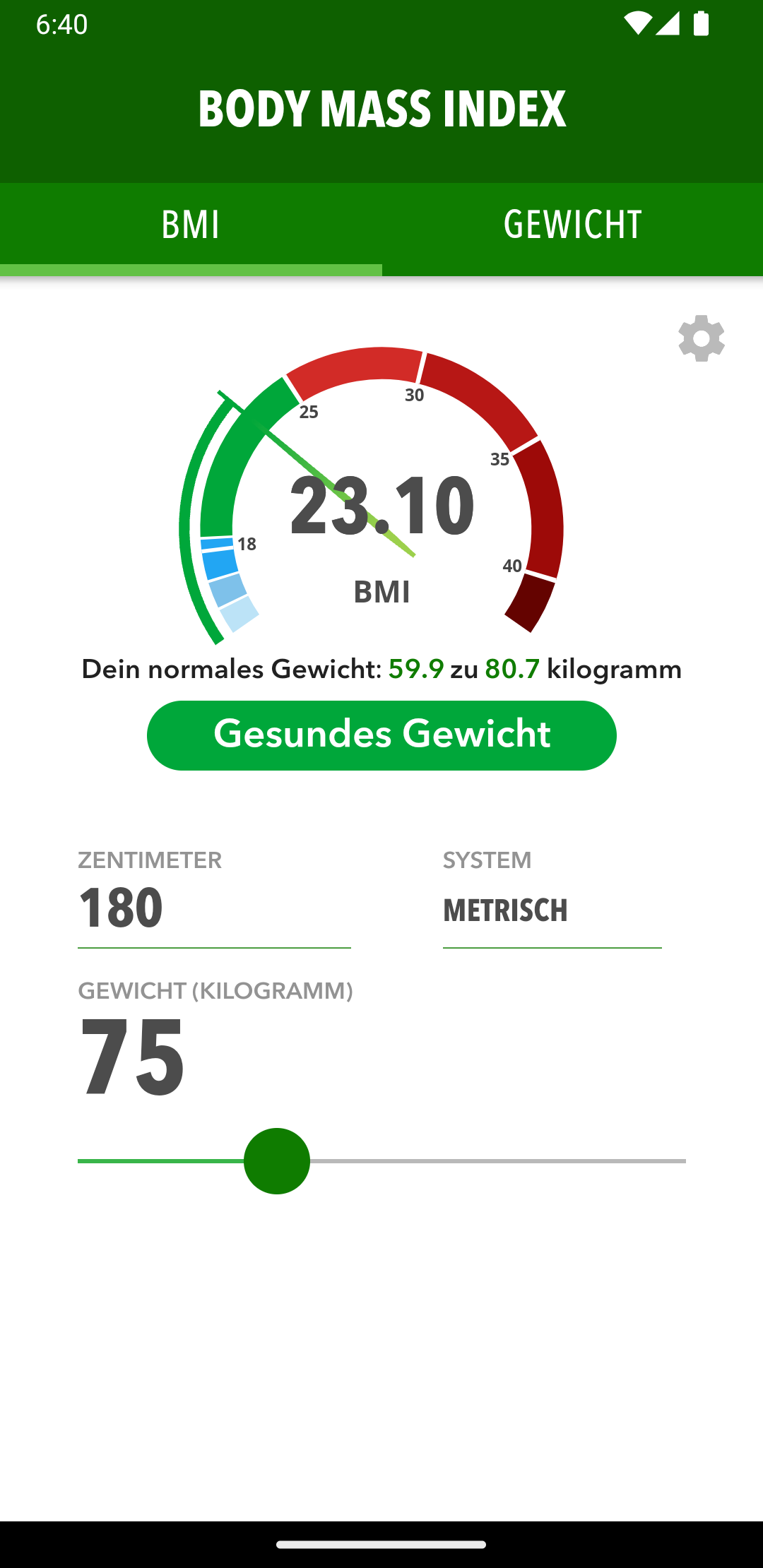 BMI & Gewichtsverfolgung