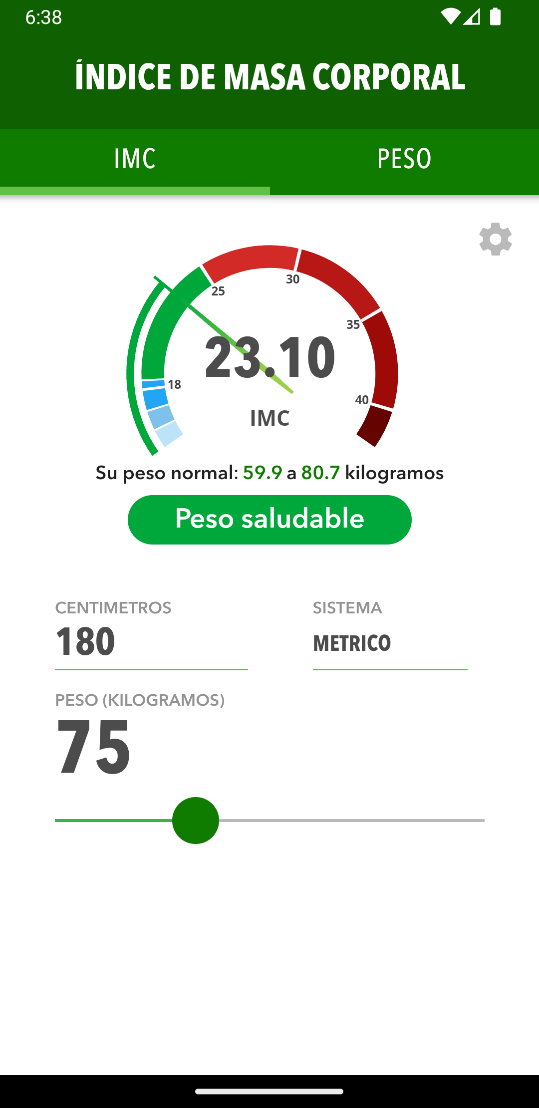 Seguimiento de IMC y peso